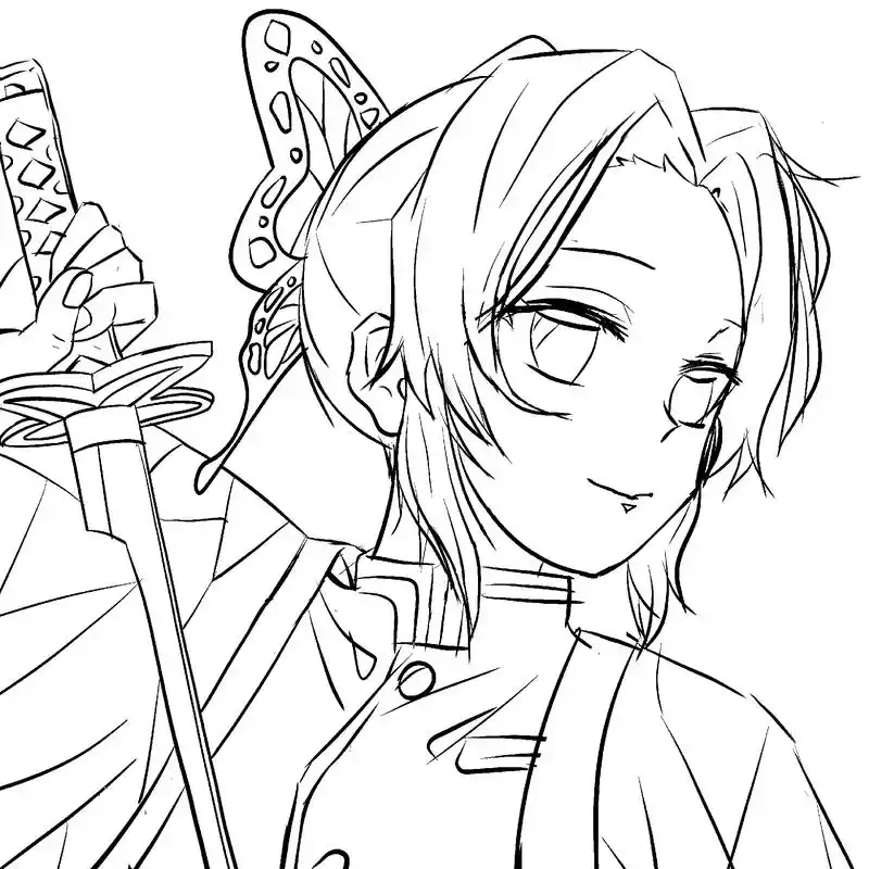 说说鬼灭之刃里最让你意难平的角色#鬼灭之刃#蝴蝶忍#绘画#黑白#头像