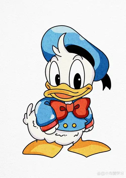 卡通唐老鸭附线稿